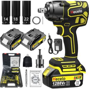 Llave de impacto inalámbrica con dos baterías