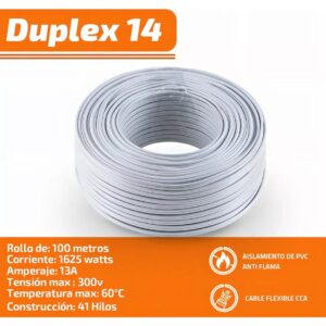 Cable POT dúplex calibre 14 AWG — 100 m