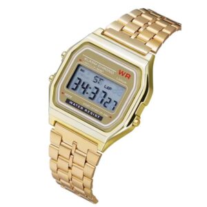 Reloj digital deportivo W901 LED — dorado, unisex