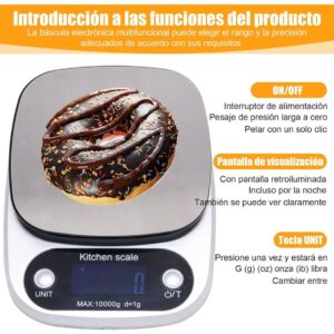 Báscula digital de precisión recargable — hasta 10 kg