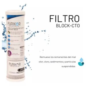 Cartucho de carbón activado en bloque — 2.5 × 10