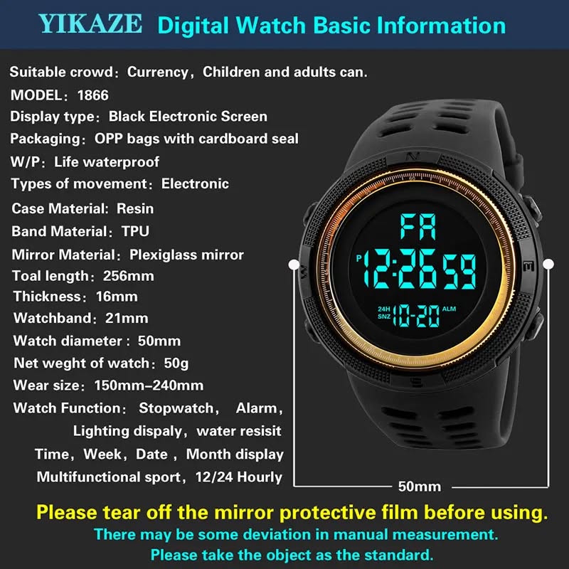 Reloj deportivo militar digital LED - Imagen 4