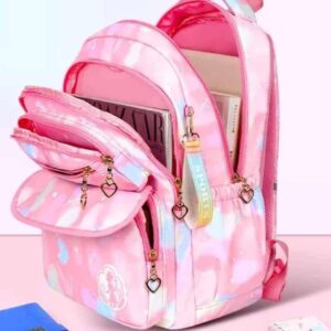 Mochila escolar Pokachila 25 L — diseño rosa con lazo